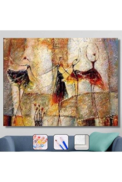 Pastelya Sayılarla Boyama Seti Çerçeveli Kasnaklı Çöl Dansı 2 60 x 75 cm