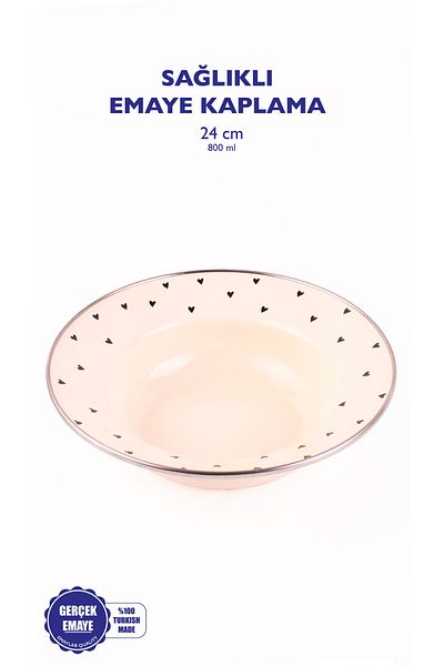 EMAYlab Enamel Black Cupid Pit Pasta Salad Plate 24cm