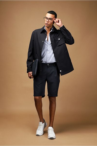 Kiğılı Regular Fit Lycra Striped Pleated Seersucker Bermuda Shorts