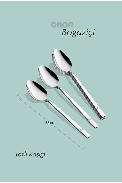 on-on 18/10 ملعقة حلوة - مجموعة من 6 قطع