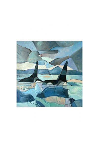 Pastelya Sayılarla Boyama Seti Çerçeveli Kasnaklı Soyut Deniz  50 x 65 cm