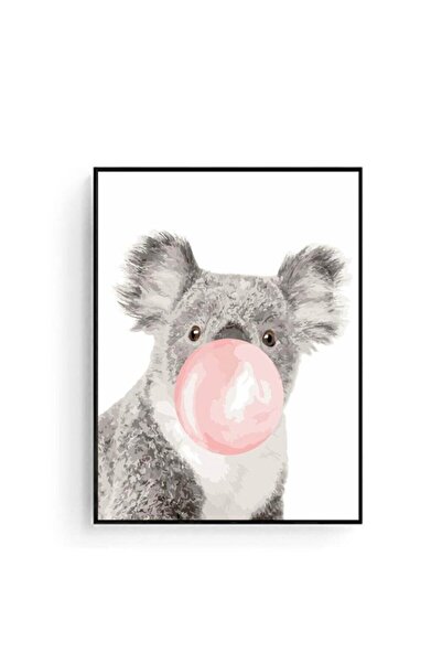 Genel Markalar 40x50 cm Pembe Sakız Ve Koala Sayılarla Boyama Çerçeveli Hobi ...