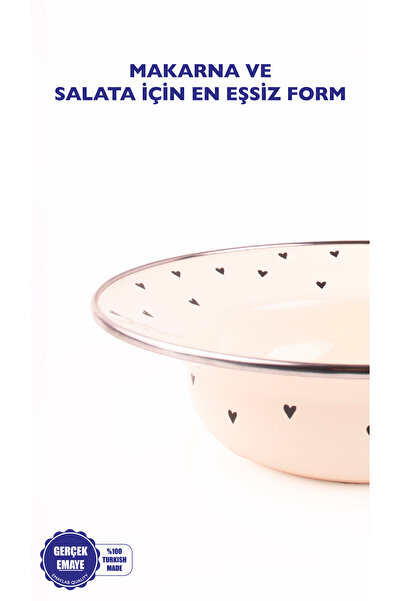 EMAYlab Enamel Black Cupid Pit Pasta Salad Plate 24cm