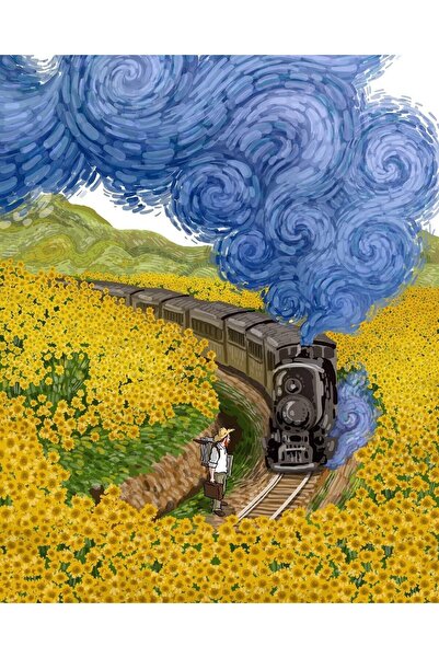 Genel Markalar Sayılarla Boyama Seti Çerçeveli Kasnaklı Tren Ve Yolcu 50x65 Cm