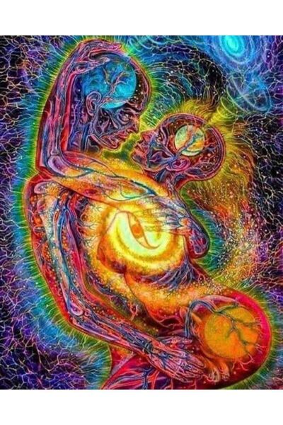 Genel Markalar Sayılarla Boyama Seti Çerçeveli Kasnaklı Başka Evrende Aşk 40x...