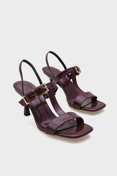 Capone Outfitters Thia Mid Heeled Single Strap Metal Buckle Women's Sandals