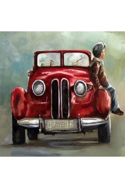 Genel Markalar Sayılarla Boyama Seti Çerçeveli Kasnaklı Kırmızı Araba  40 x 5...