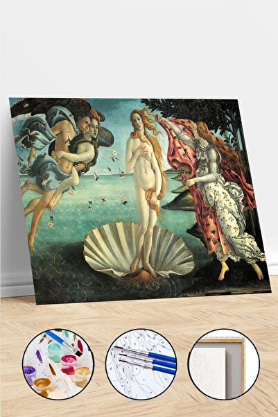 kendinyaphobi Sayılarla Boyama Seti Çerçeveli Kasnaklı Venüsün Doğuşu 50x65 Cm