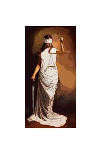 Pastelya Sayılarla Boyama Seti Çerçeveli Kasnaklı Adaletin Dengesi 60 x 75 cm