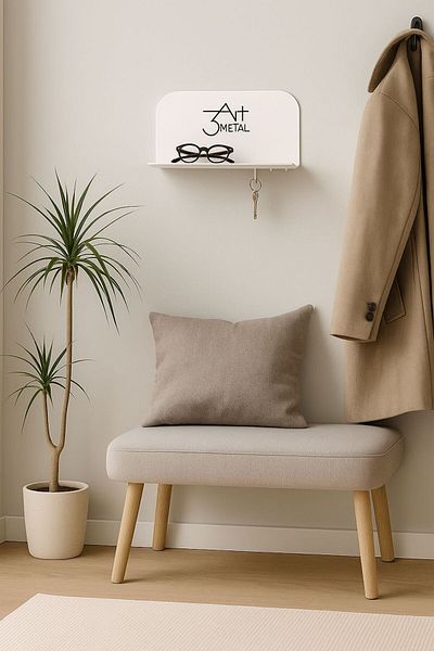 3art Metal Wall Mounted Key Holder and Glasses Organizer – Minimalist Metal Rack Hanger Entrance and Hall Use