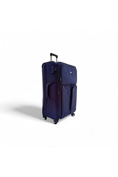 Rorik Troler textil, 68 L, M 70x40x28 cm, valiză antifurt cu fermoar combinat, roți 360°, albastru