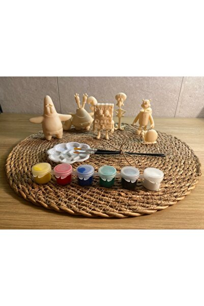 3DBASKILAR SüngerBob KareŞort Boyama Seti Patrick, Squidward, Sandy, Bay Yeng...