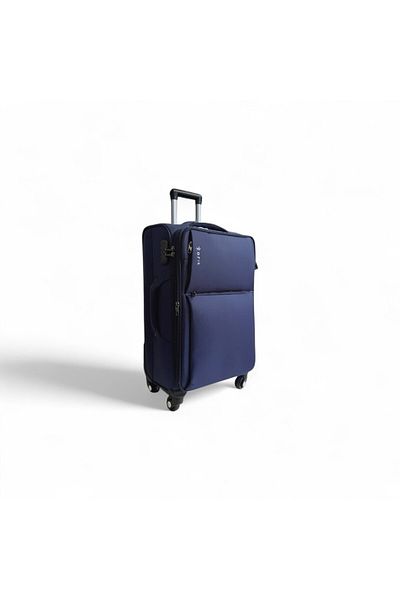 Rorik Troler textil, 70 L, M 69x43x25 cm, roți 360°, valiză cu mâner telescopic, albastru închis