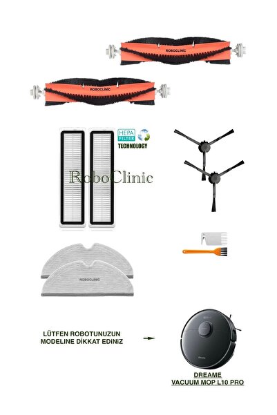 Roboclinic Dreame Vacuum Mop L10 Pro - Aspirator robot negru, set de perii co...