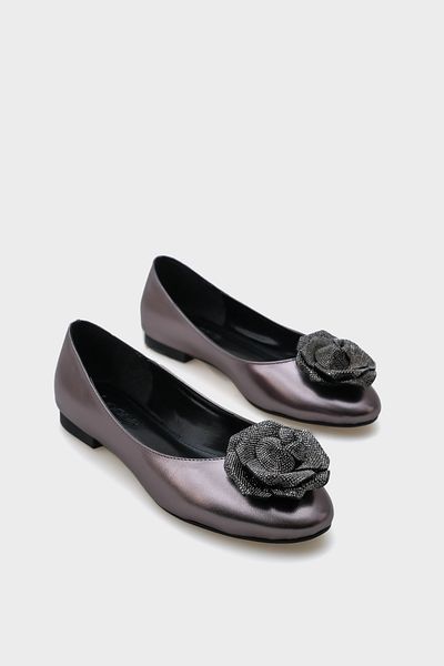 Capone Outfitters Balerini de damă cu vârf rotund și flori de piatră