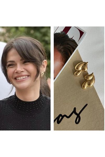 mos&more Far City Alya Gold Three Drops Women's Earrings