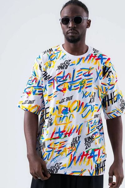 Superbluemexico Μπλουζάκι Unisex με ψηφιακή εκτύπωση γκράφιτι