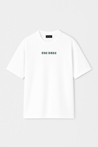 THE RULE Unisex Newspaper Shawl Pattern Printed Oversize 100% Cotton Wide Cut Soft Textured Crew Neck T-Shirt