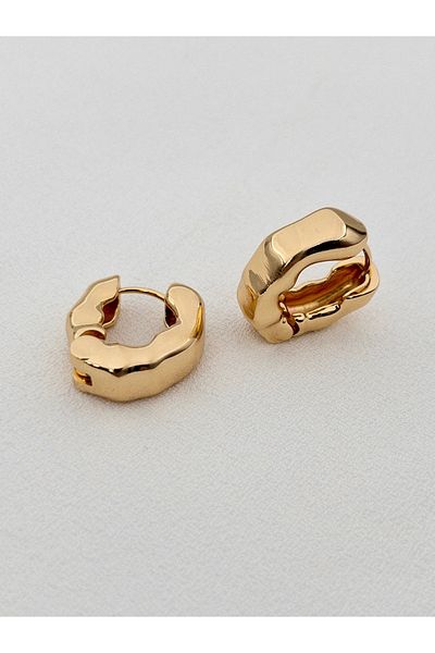 Siya Silver Non-Tarnish Steel Asymmetric Hoop Earrings