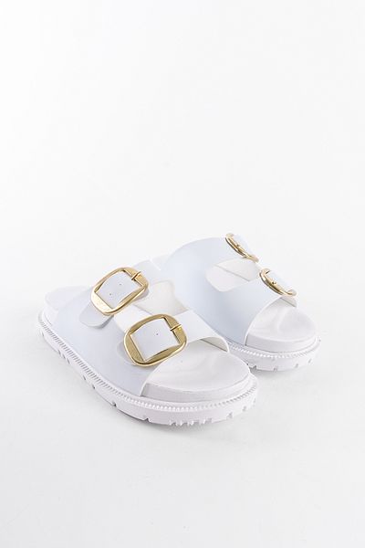 Capone Outfitters Γυναικείες παντόφλες - Στρογγυλή λεπτομέρεια και πόρπη