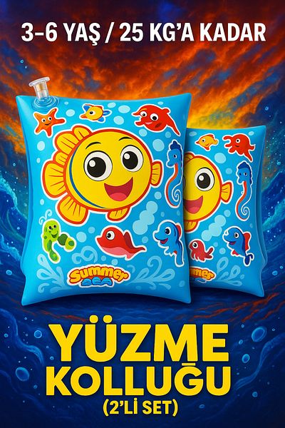 Avantaj Kapıda Children's Inflatable Armband Coral Blue Themed – 3–7 Years Old / up to 25 kg