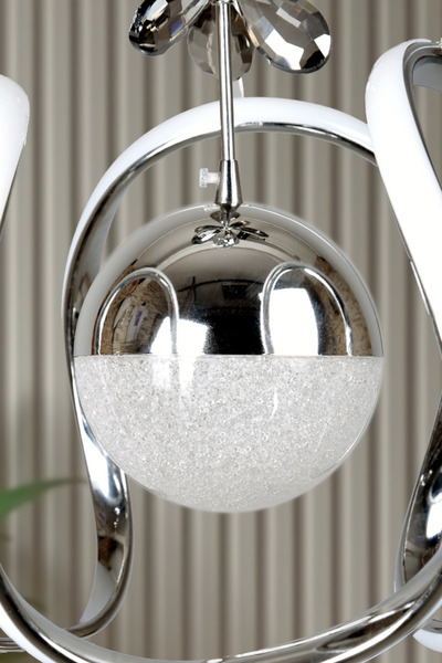 Ultra Home Peru Model Krom Kaplama Modern Salon Oturma Odası Mutfak Hol Antre Led Sarkıt Avize