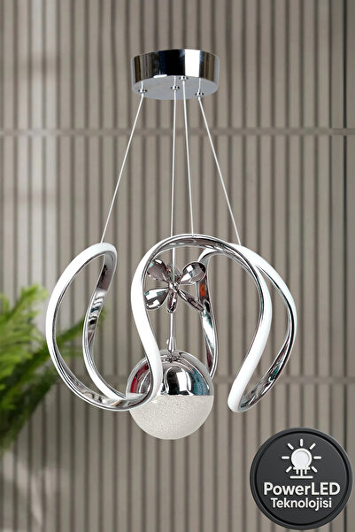 Ultra Home Peru Model Krom Kaplama Modern Salon Oturma Odası Mutfak Hol Antre Led Sarkıt Avize