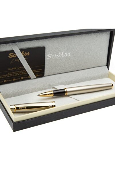 Scrikss Sicrikss Kişiye Özel Isimli Saten Altın Renk Roller Kalem Ömür Boyu G...
