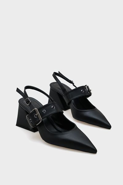 Capone Outfitters Pantofi de damă Riva cu curea cu spate deschis și cu toc gros