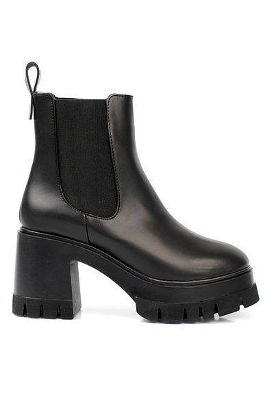 Capone Outfitters 1502 Еластични дамски боти със среден ток отстрани със закръглени пръсти