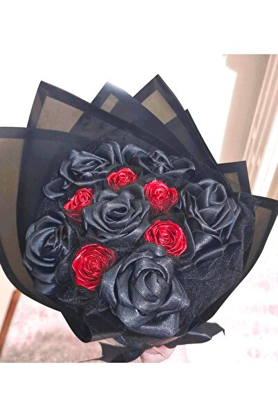 yörük tuhafiye Μαύρη σατέν κορδέλα πλάτους 10 μέτρων 4 εκ. - One Ball