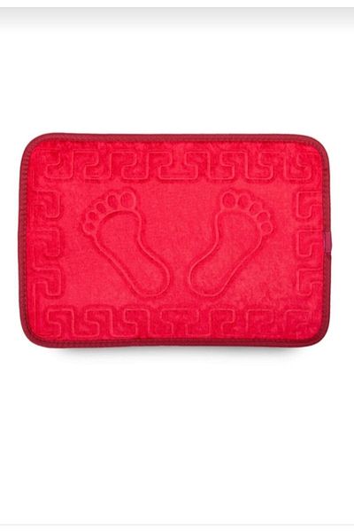 AYHOME Red Color Floor Mat Non-Slip Based Bathroom Mat Footprint Mat 40 X 60 cm Washbasin Front Mat