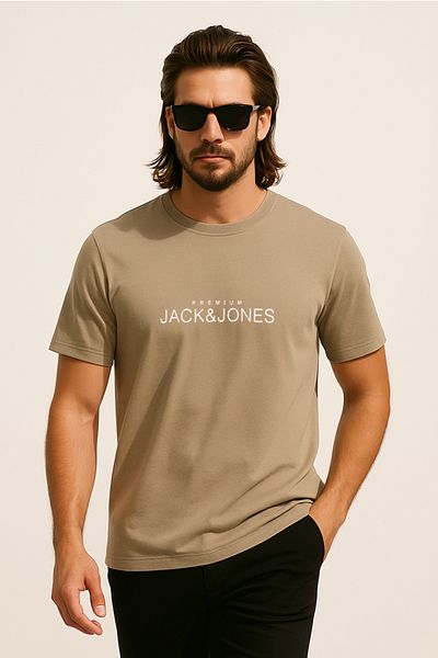 Jack & Jones 12282251 Jprblavance Ss Tee Crew Neck Fst Ανδρικό T-shirt Μπεζ