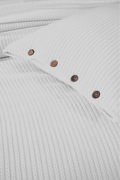Cottonest Double Knitted Pi̇ke Bedspread with 2 Pillows