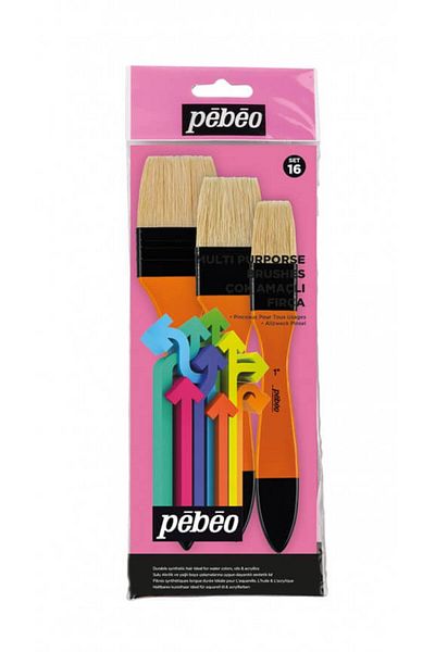 Pebeo 3-Piece Bristle Floor Brush Set - Set 16