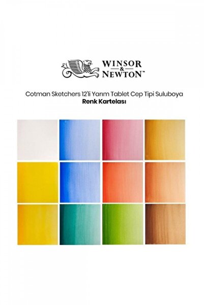 Winsor Newton Winsor & Newton Cotman Sketchers` Pocket Box 1/2 Tablet Sulu Boya 12 Renk