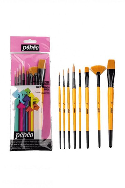 Pebeo 8-Piece Mixed Brush Set - Set 4