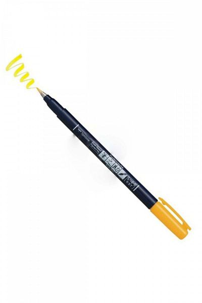 Tombow Fudenosuke Brush Pen Brush Tip Pen Hard Tip - Yellow