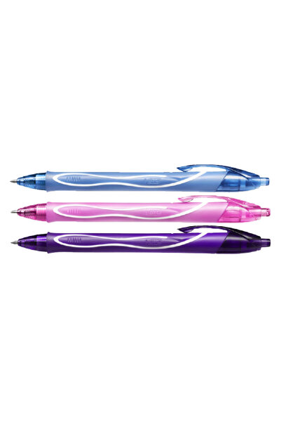 Bic Gelocity Hızlı Kuruyan Jel Kalem 0,7mm - Fashion Colors (Turkuaz-Pembe-Mor)