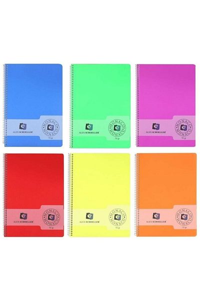 Alex Schoeller Monaco Plastic Cover A5 80yp Spiral Notebook - Plain