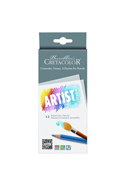 CretaColor Artist Studio 12'li Sulandırılabilir Kuru Boya Kalem Seti Karton K...