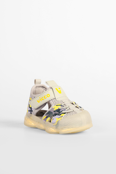 Vicco Monrovia Lighted Men's First Step Gray Sandals