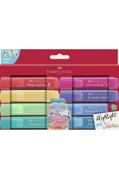 Faber Castell مجموعة أقلام تمييز مكونة من 46 لونًا فاتحًا مكونة من 8 قطع
