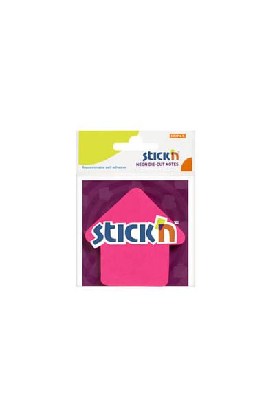 Gıpta Stickn Die-cut Notes Sticky Note Paper - Neon Pink Arrow