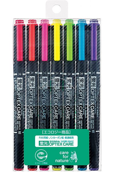 Zebra Optex Care 7-Piece Double Sided Marking Pen