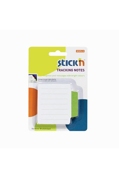 Gıpta Hopax Stickn 21486 Adhesive Note Paper Striped Sep. 50 Sheets 70x70 Mm White Green