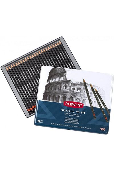 Derwent Graphic Set 24 Pieces Graduated Pencil Drawing Set / 34202