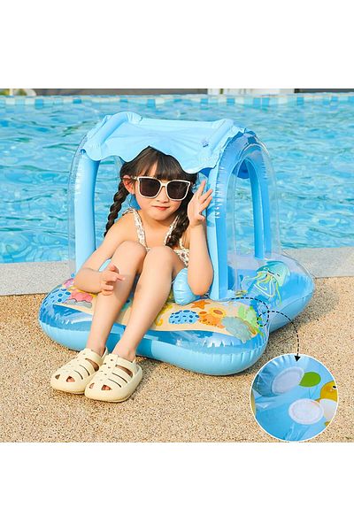 Joyful Box Colac De Inot Pentru Copii, Tip Scaun, Protectie Impotriva Soarelui, Albastru