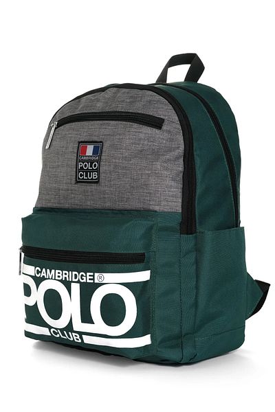 Cambridge Polo Club Green Unisex School Backpack - Four Compartment Street Style / Cpo4016.032