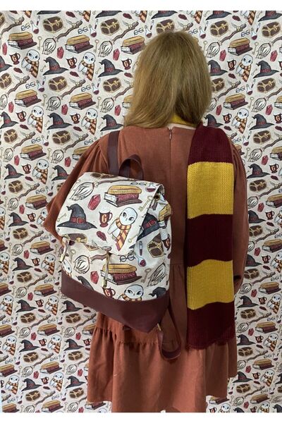 TALKING DREAMS Claret Red Faux Leather - Owl Backpack